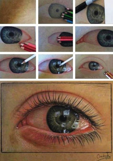 how to color pencil a life like eye ball