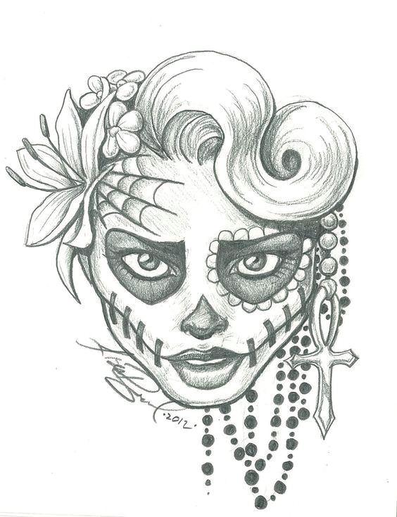 Drawing Eye Skull Sugar Skull Lady Drawing Sugar Skull Two by Leelab On Deviantart