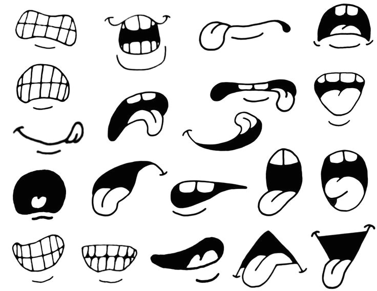 cartoon eyes and mouth clipart 1