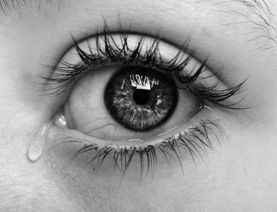 beautiful black and white crying dark