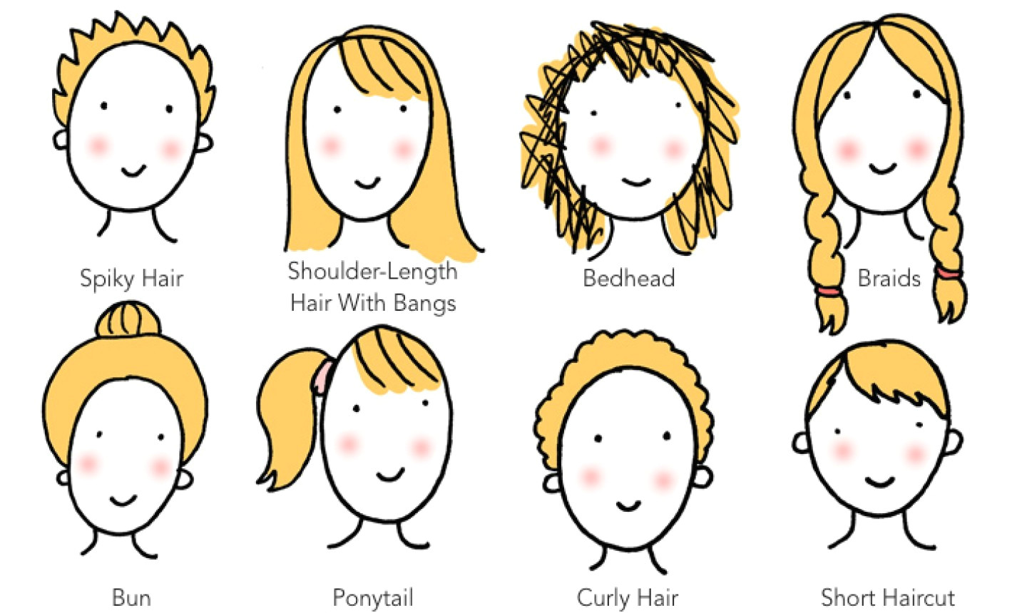 8 ways to draw cartoon hair