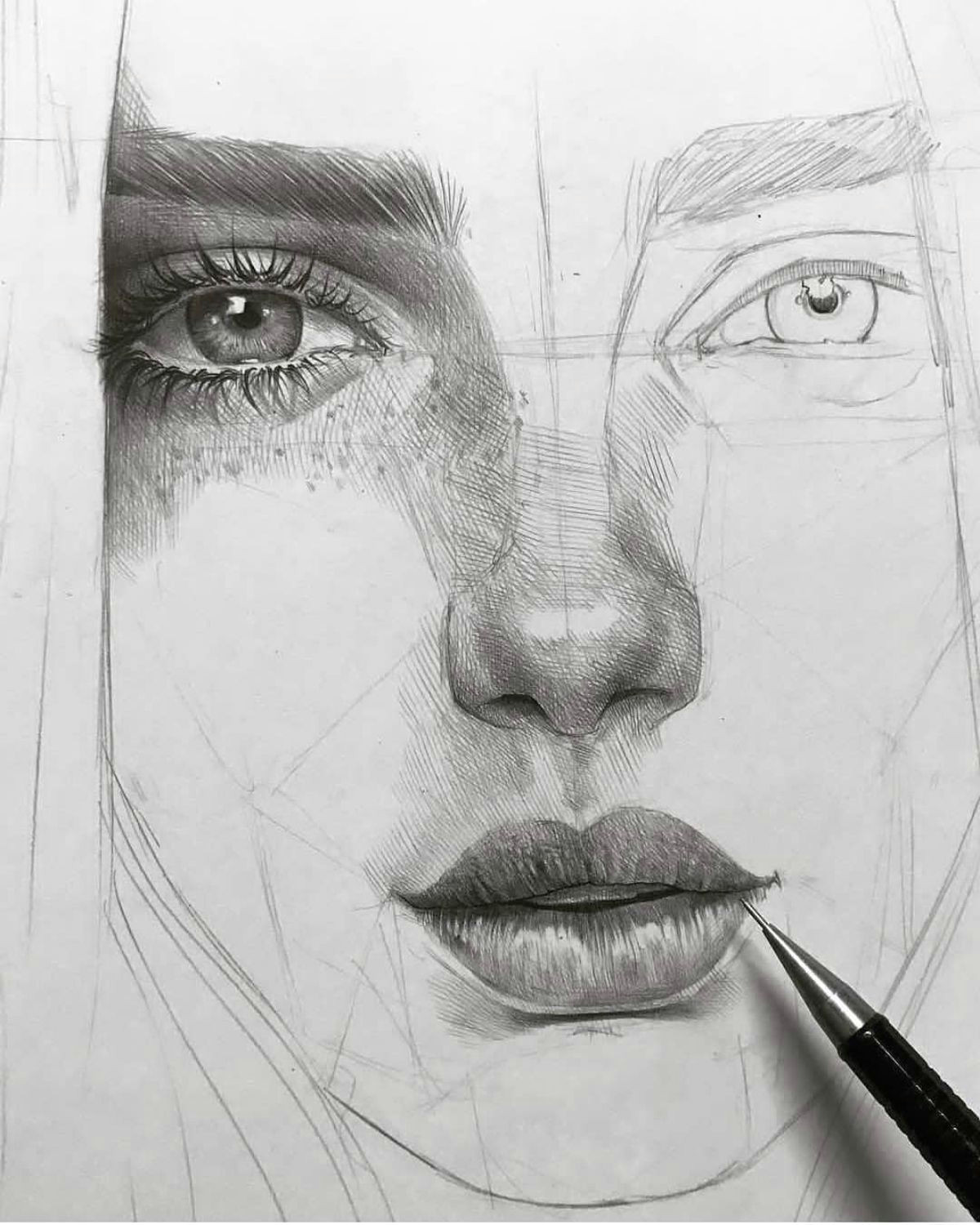 amazing art by maloart sketch eye pencil drawing portrait