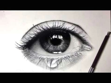 Drawing Eyes In Pencil Youtube Tutorial How to Draw Shade A Realistic Eye and Teardrop with