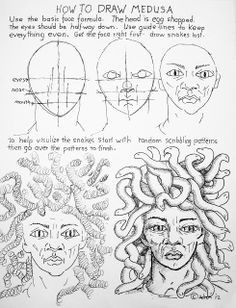 medusa how to draw medusa worksheet medusa art elementary art lesson plans art worksheets