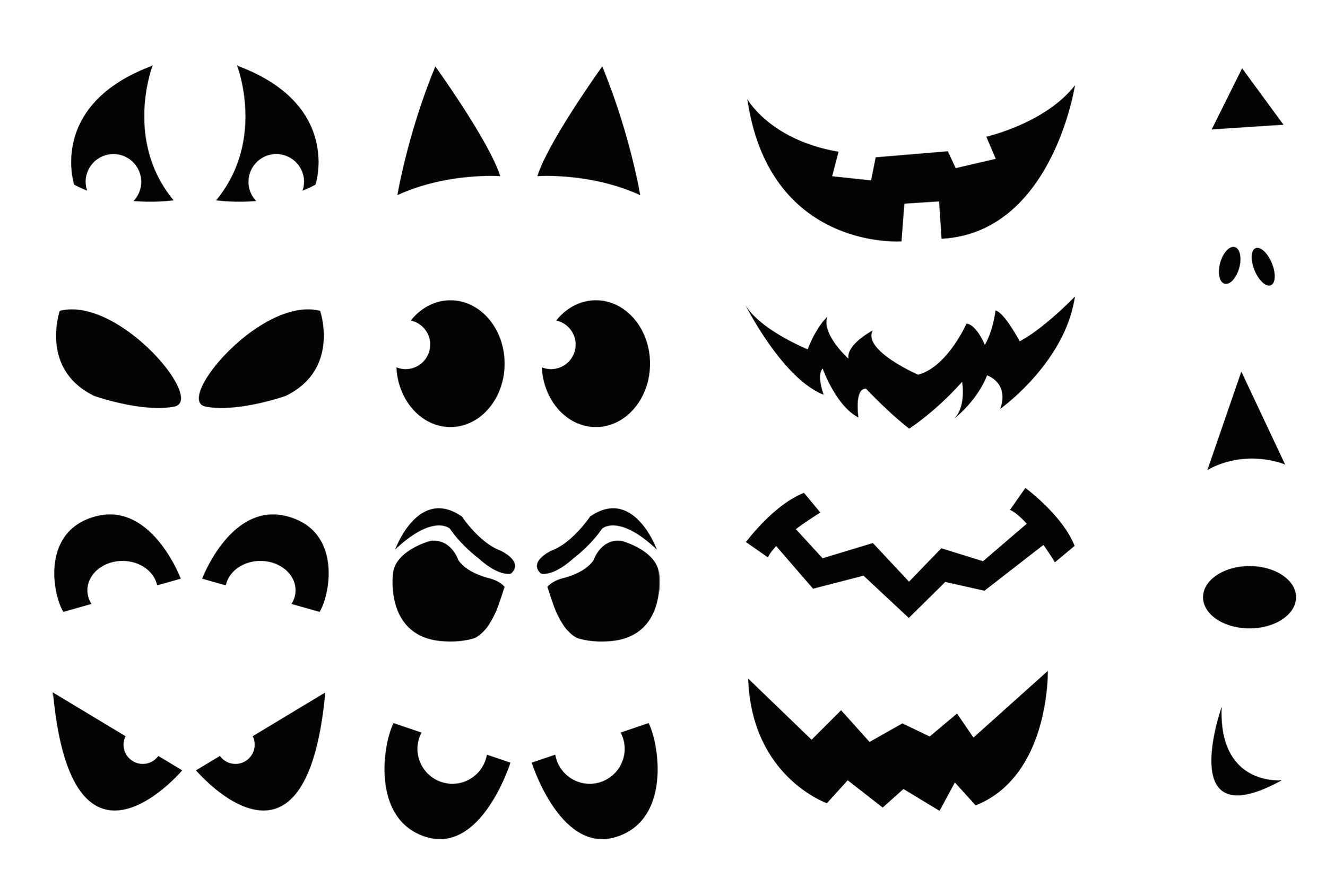 shapes for ghost eye cutouts after the face is picked out cut out the image with an xacto knife or