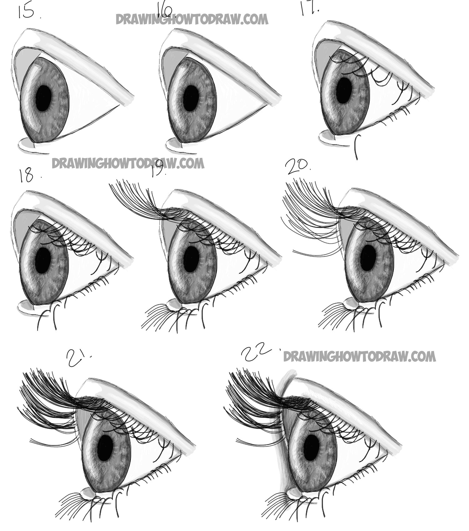 Drawing Eyes Perspective How to Draw Realistic Eyes From the Side Profile View Step by Step