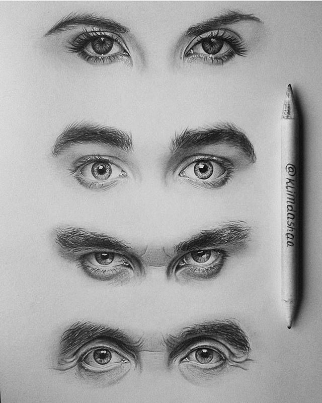 realistic eyes drawing by klimdashaa daily inspiration