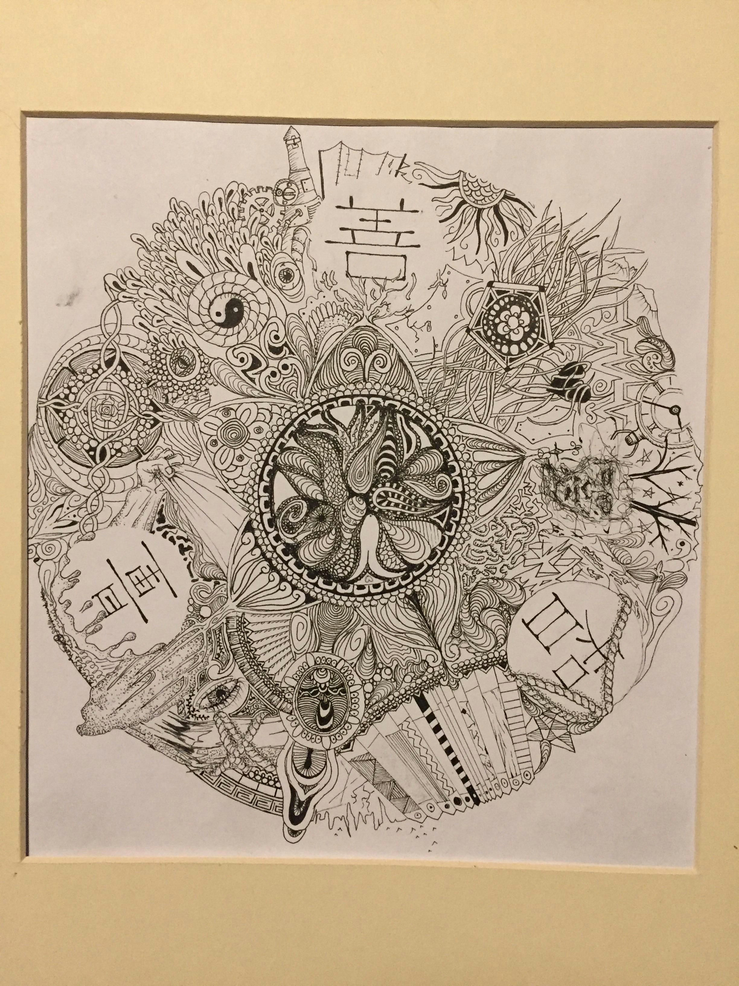 this is my first reddit post its a mandala in pen and ink