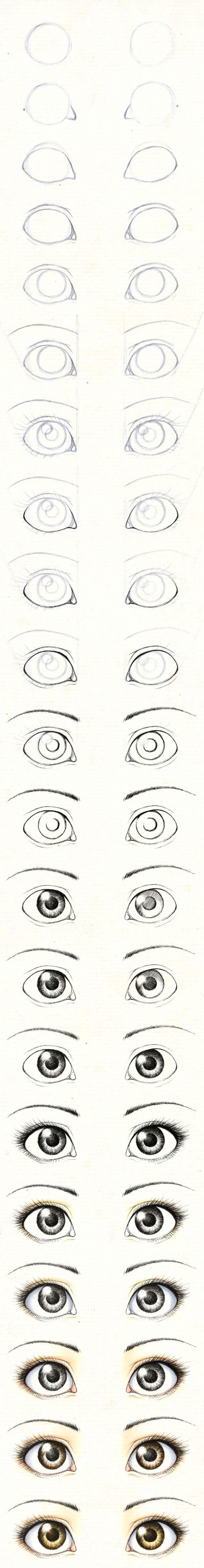 how to draw eye balls