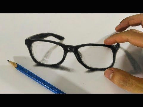 how to draw 3d eye glasses 3d trick art