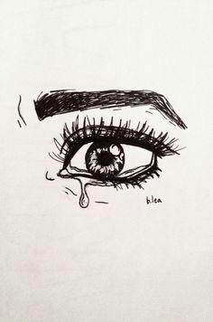 afbeelding via we heart it alone cry drawing eye pen