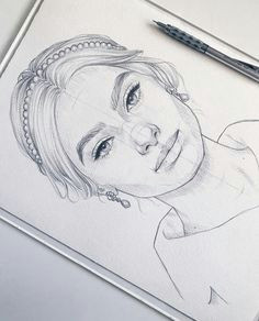 wonderful portrait drawing of a great model