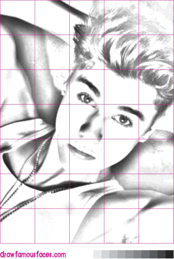 drawing justin bieber using a grid