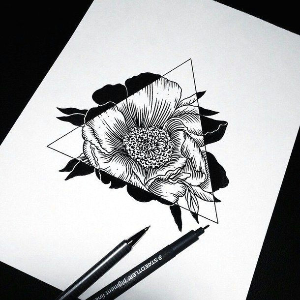 art drawing flowers hipster sketch triangle