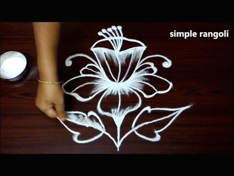 beautiful rose rangoli designs with out colors simple kolam with 5 dots innovative muggulu youtube