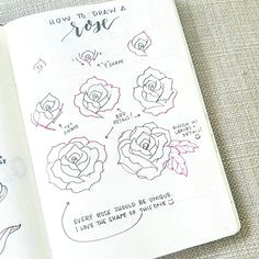 liz bullet journal on instagram it s time for flowerfriday featuring a rose d the steps can be complicated but remember that every flower is