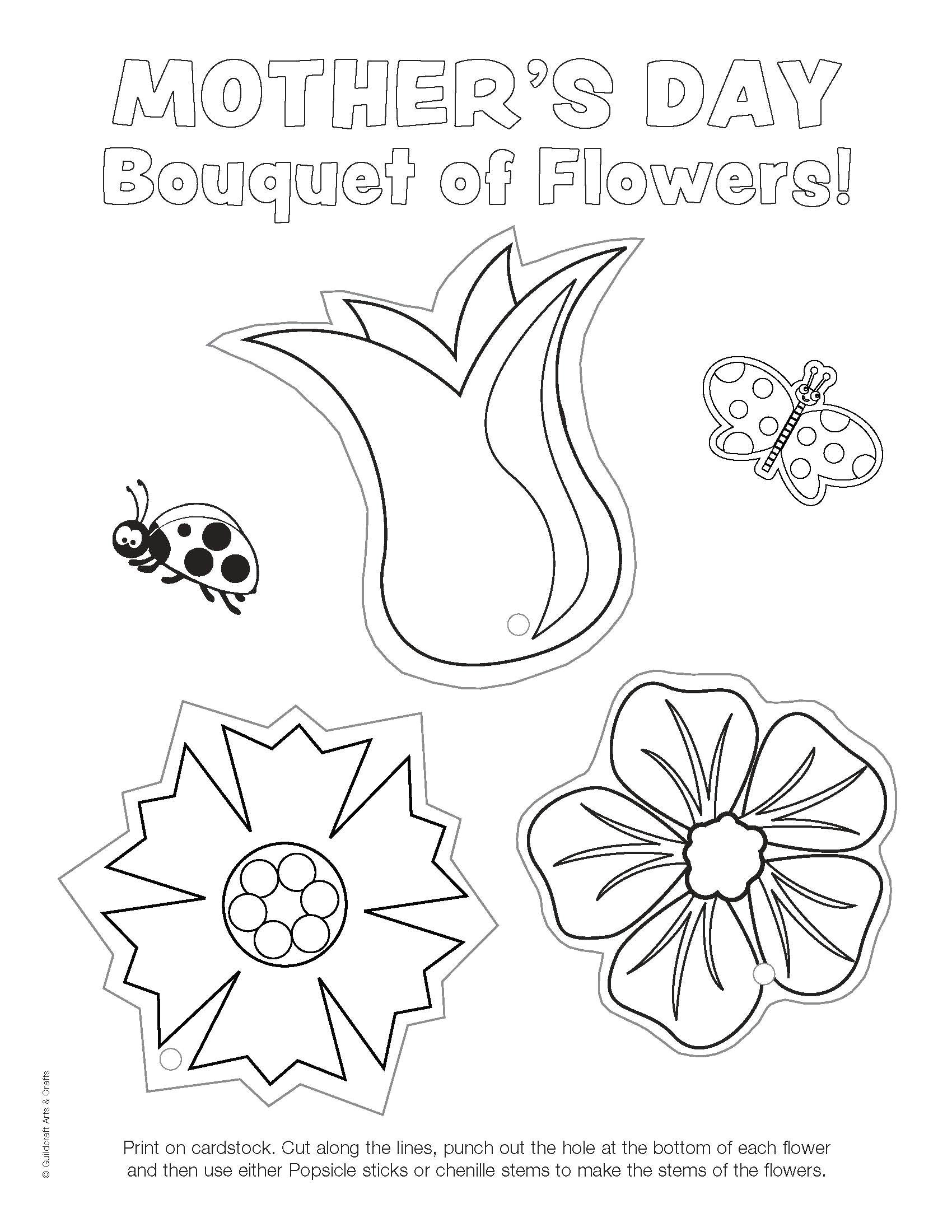 ready to color mother s day flowers printable