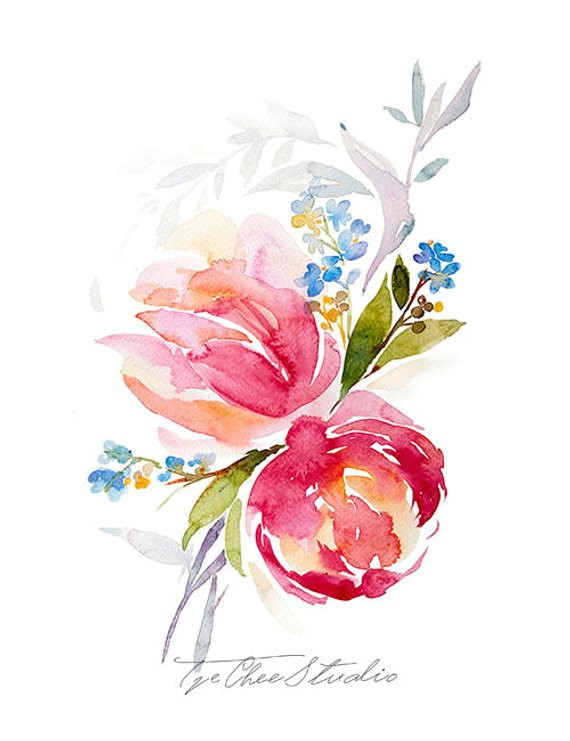 peonies peony watercolor painting peony flowers printable art original art floral wall art inst