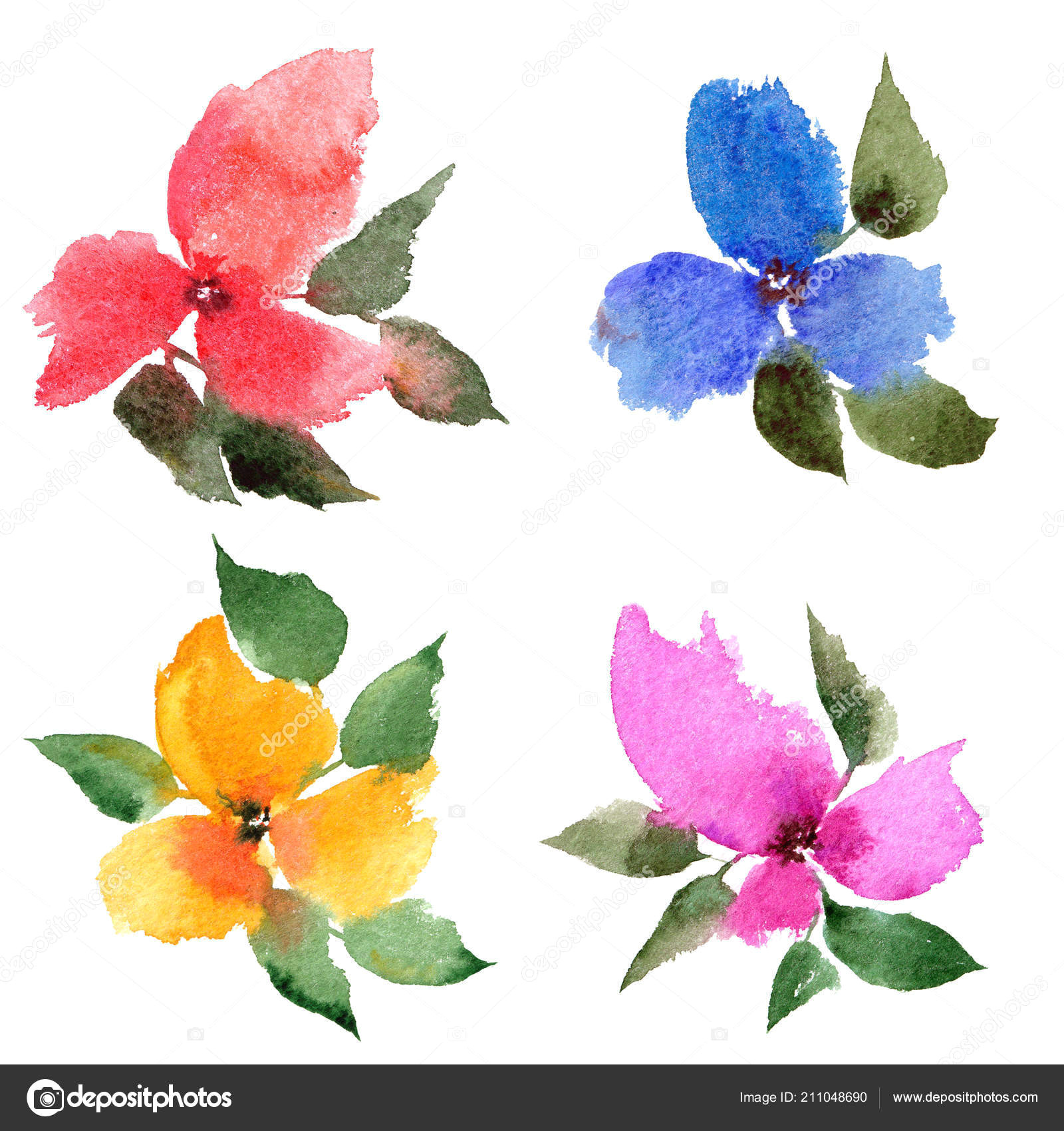 watercolor flowers set drawing flowers for greeting card decor wedding floral elements for decoration zdja cie od oaurea