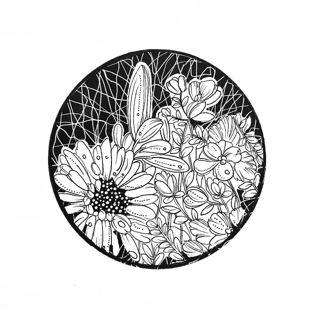 floral lines d a a art illustrator illustration flowers floral