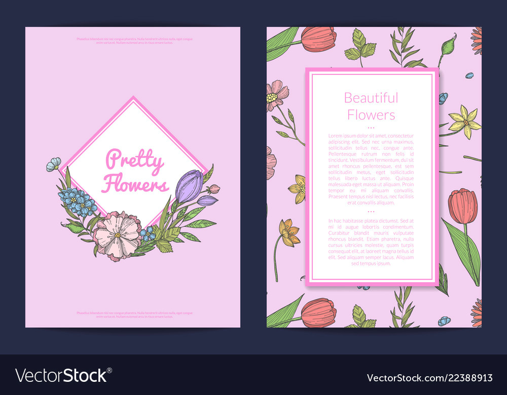 hand drawn flowers card or flyer template vector 22388913 jpg
