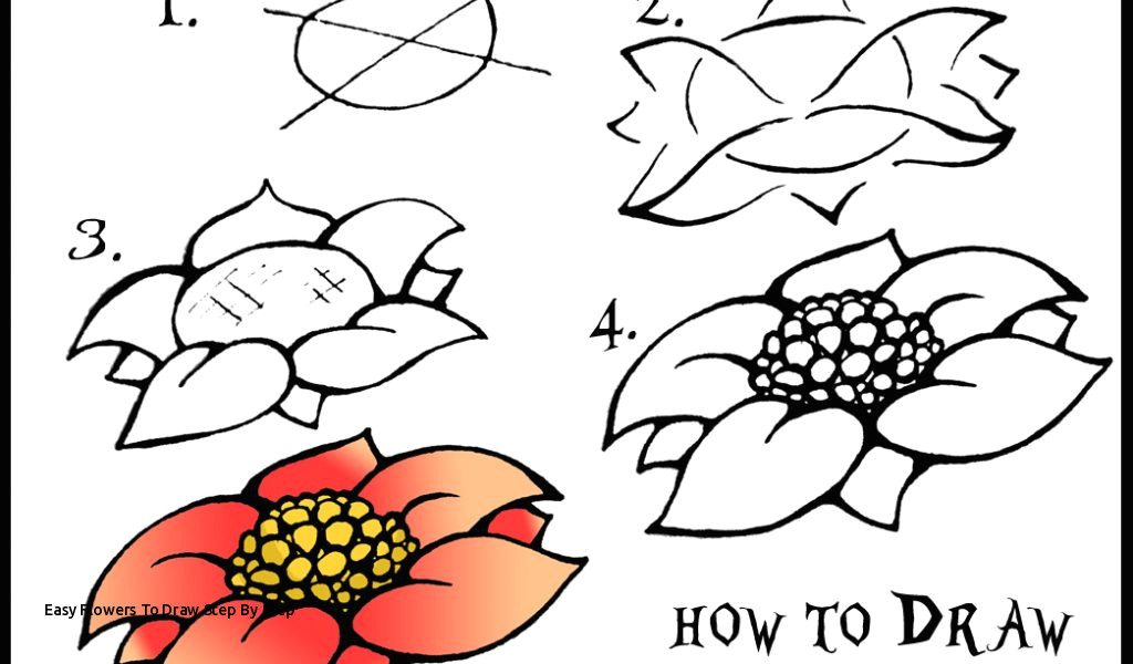 easy flowers to draw step by step rose flower drawing step step at getdrawings of easy