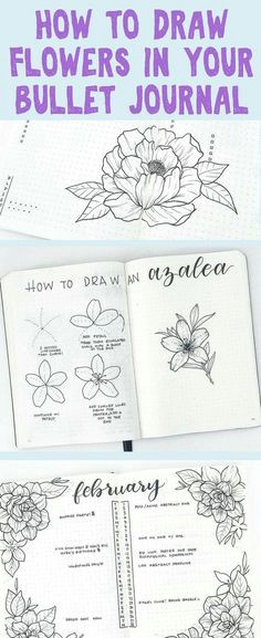 how to draw easy flower doodles for bullet journal spreads