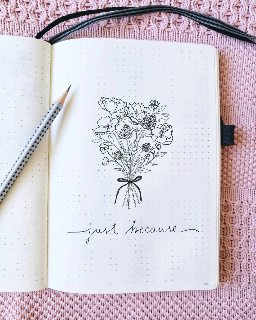 bullet journal drawing idea flower bouquet drawing vedi bits and pieces