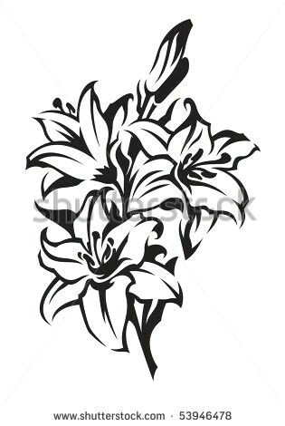 lilies drawing flower images flower tattoos stock photos tattoo vintage flowers