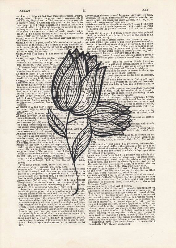 description of this print an elegant and simple flower pencil drawing each print is on a different page of vintage dictionary paper so