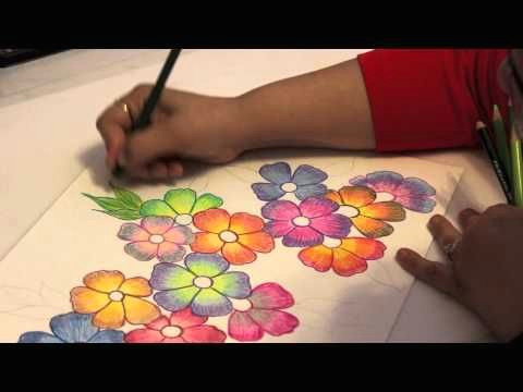 gradient flowers color pencil tutorial youtube