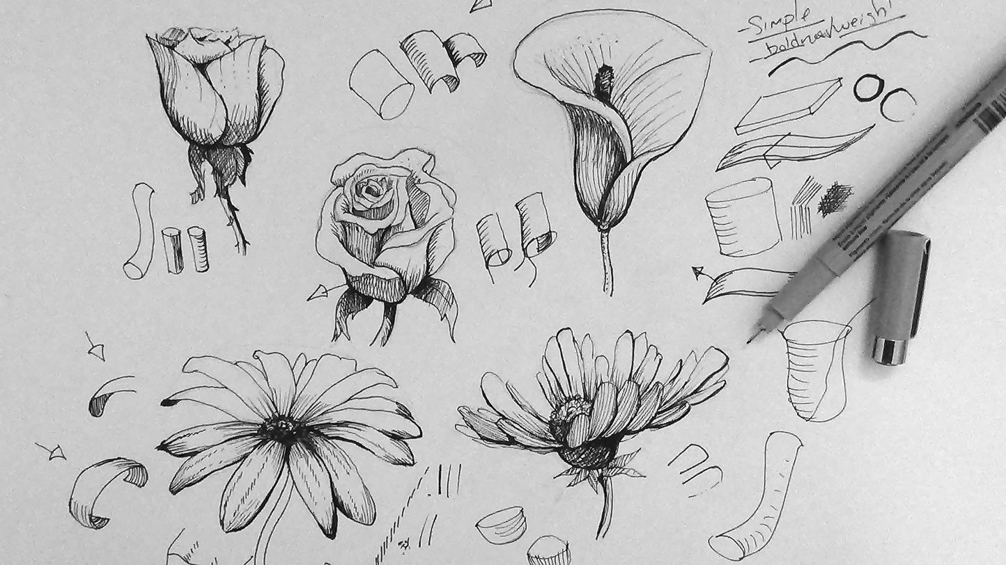 how to draw a flower