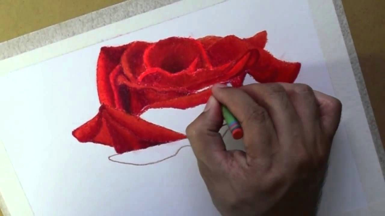 how to draw flowers oil pastels rose oleo pastel flores rosa pastel a oleo mas