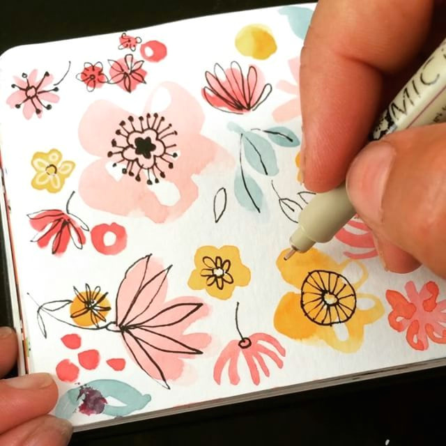 easy watercolor flower more