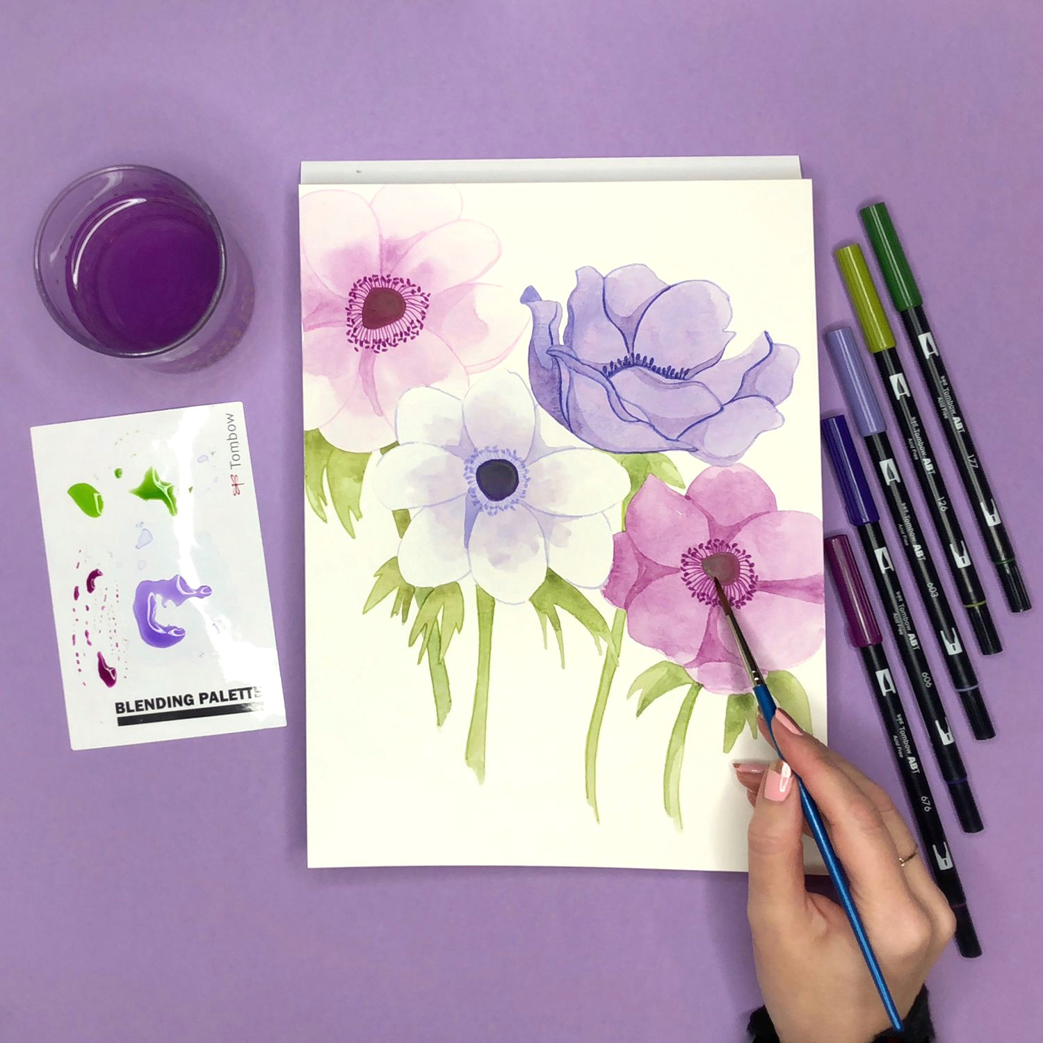 how to draw an anemone flower by jessica mack on behalf of tombow