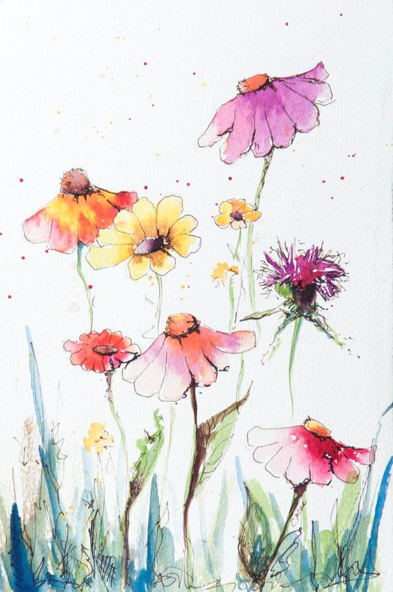watercolor wildflowers 1 original