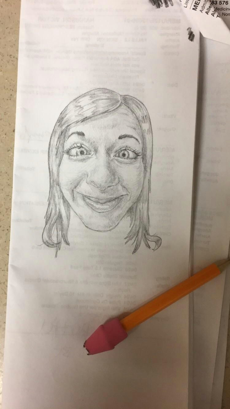 i drew my girlfriend at work with a golf pencil