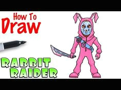 how to draw the rabbit raider fortnite