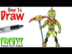 how to draw rex fortnite