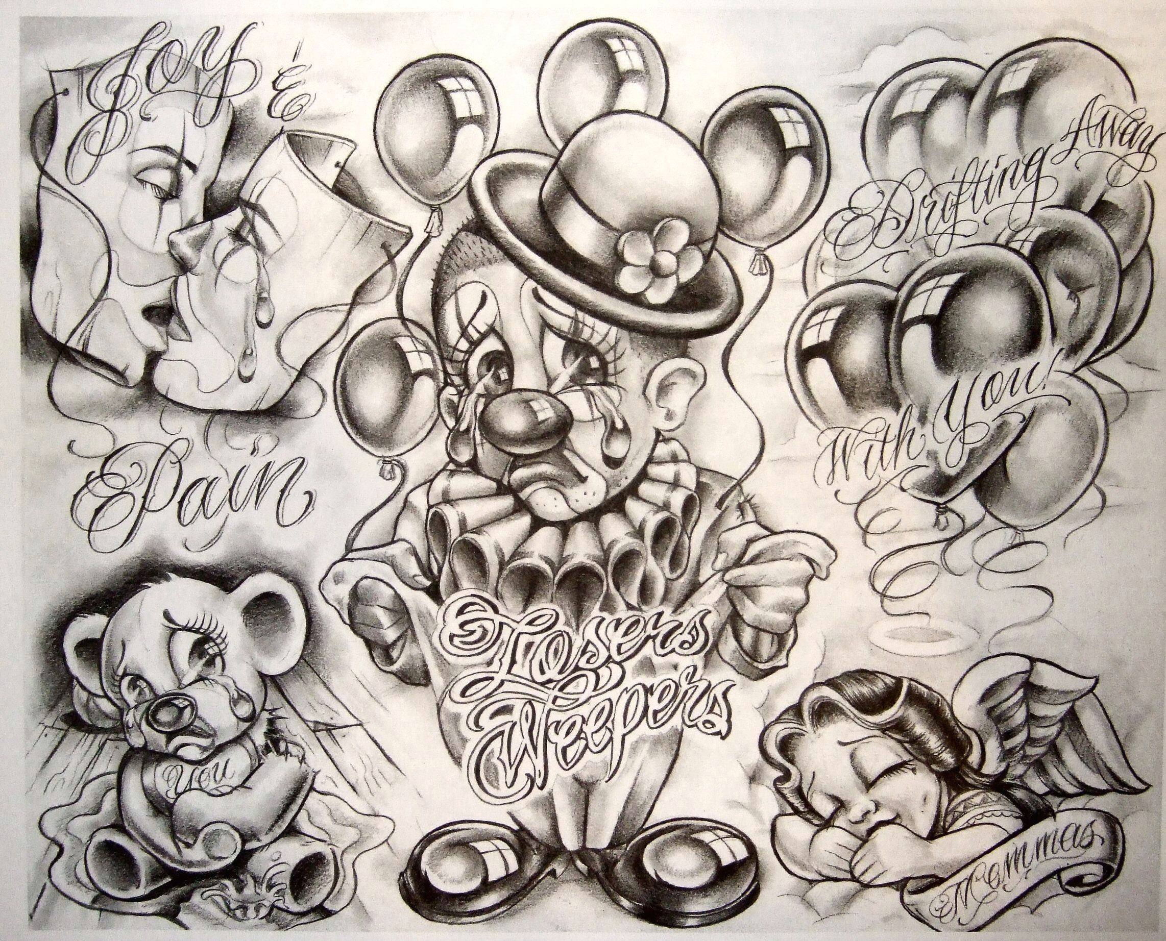 arvin in gangster style drawings gangster tattoo flash boog cartoon gangster chicano tattoo