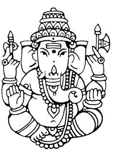 ganesh outline clip art sketch coloring page