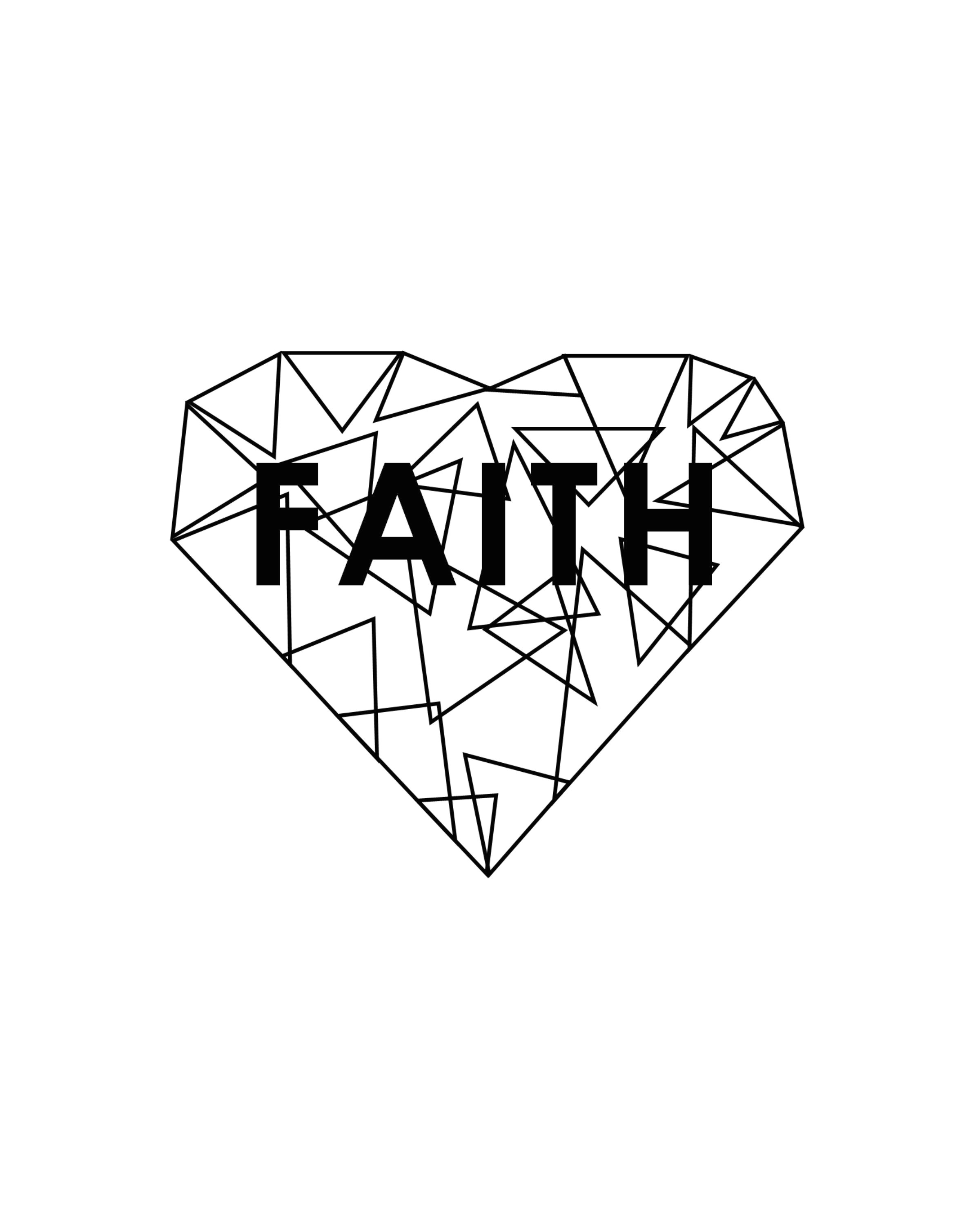 this faith minimal and modern geometric heart wall art is cute and perfect for any room