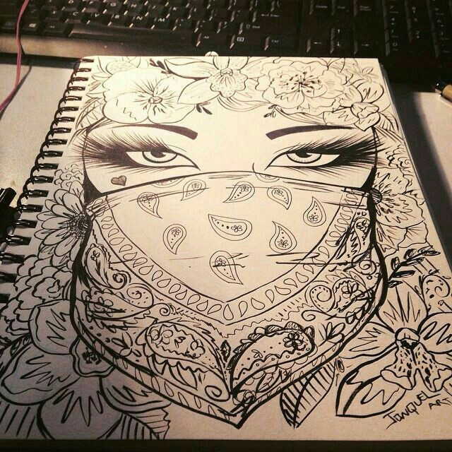 dibujos con micropen gangsta tattoos badass tattoos dope tattoos girl drawing sketches