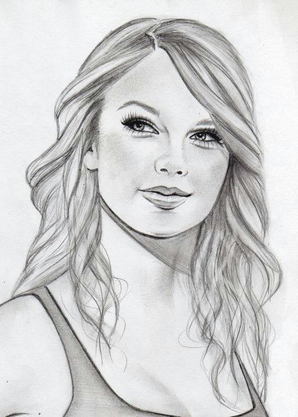 art beautiful famous girl cute drawing tags face sketch taylor swift freehand good heart pencil long eyelashes taylor pretty