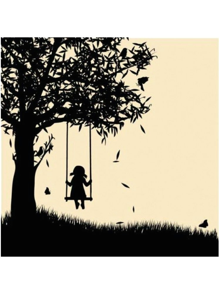 girl on swing silhouette