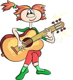 cartoons girls with guitars stock vector of vector cartoon girl playing the guitar