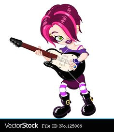 cartoons girls with guitars cool young rock girl playing guitar keywords girl cartoon