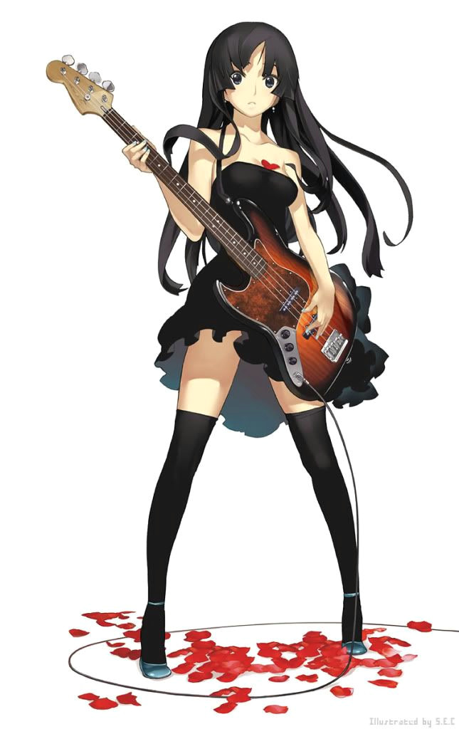 anime girlwith guitar fan art