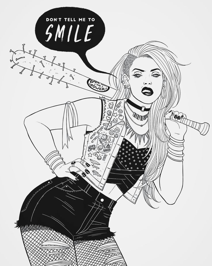 don t tell me to smile a a girl gang art drawings