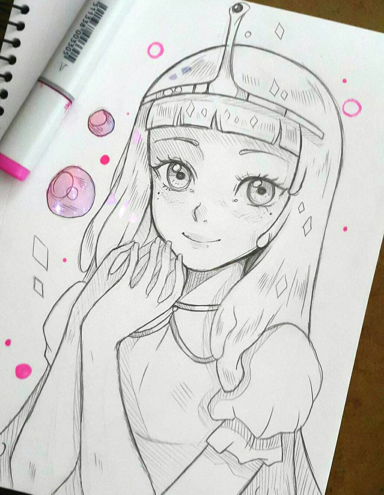 Drawing Girl Princess Princess Bubblegum by Larienne Deviantart Com On Deviantart C